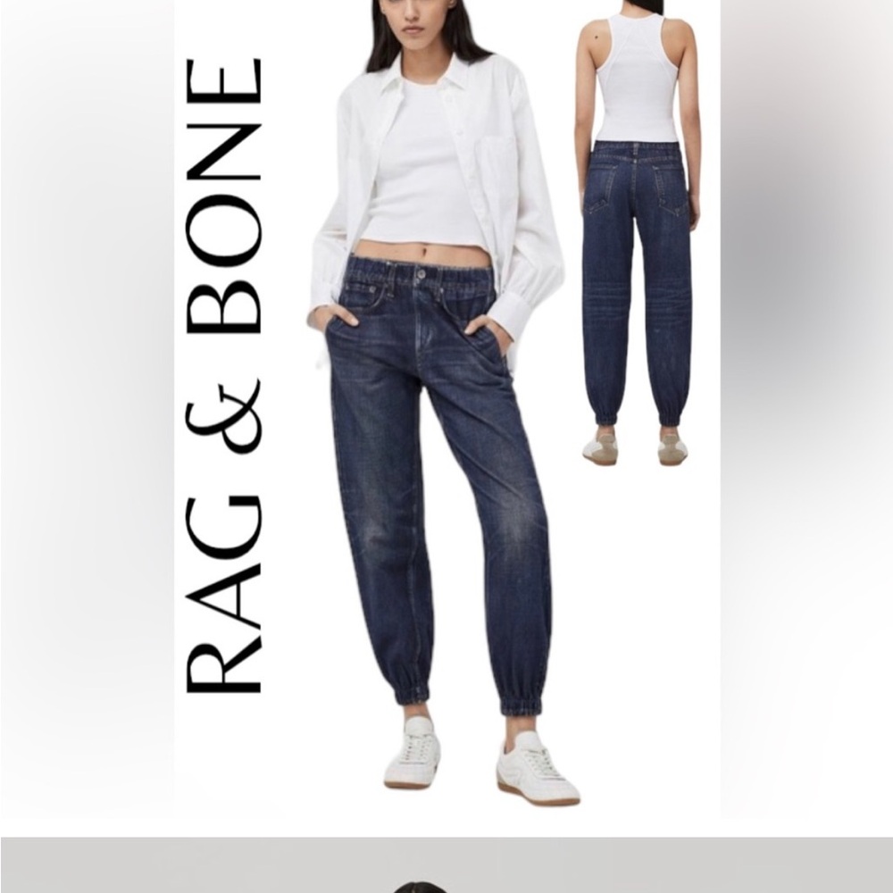 Rag & Bone Blue Ankle Cropped Jeans